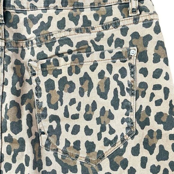Kensie Jeans Animal- Print Cut-Off Skirt Sz 6 - Picture 8 of 12